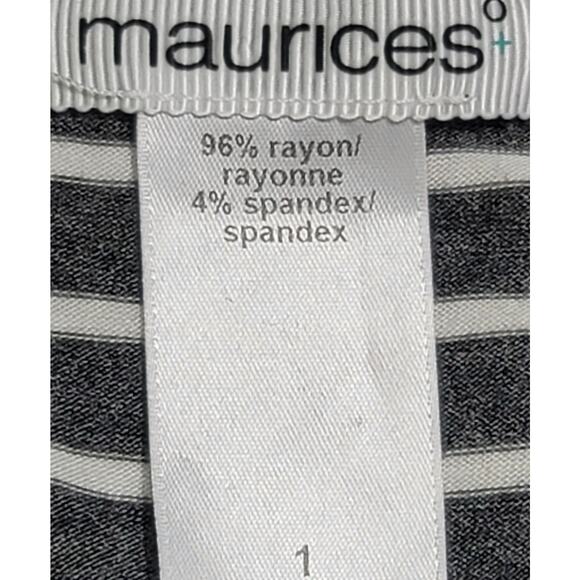 Maurices Gray White Striped Hi Low Top 1 18 20 Plus Lightweight Swing Stretchy - Picture 4 of 4